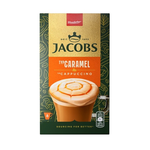 Cafea Jacobs Cappuccino Caramel 8 plicuri x 12g